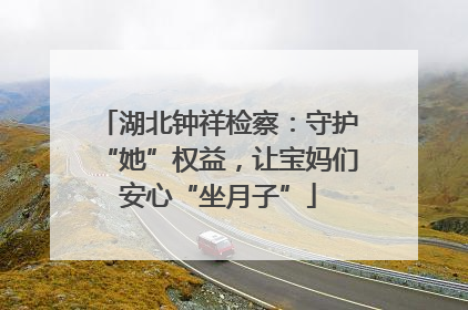 湖北钟祥检察：守护“她”权益，让宝妈们安心“坐月子”