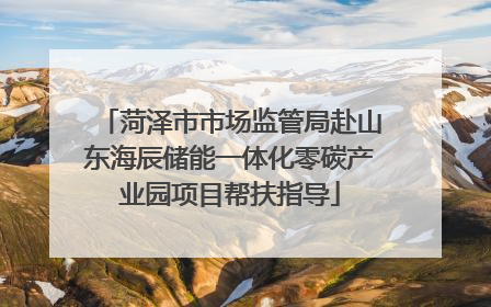 菏泽市市场监管局赴山东海辰储能一体化零碳产业园项目帮扶指导