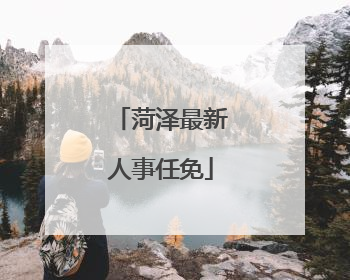 菏泽最新人事任免