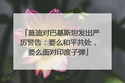 莫迪对巴基斯坦发出严厉警告：要么和平共处，要么面对印度子弹