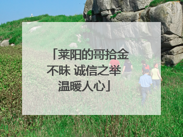 莱阳的哥拾金不昧 诚信之举温暖人心
