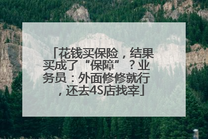 花钱买保险，结果买成了“保障”？业务员：外面修修就行，还去4S店找宰