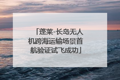 蓬莱-长岛无人机跨海运输场景首航验证试飞成功