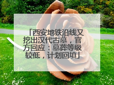 西安地铁沿线又挖出汉代古墓，官方回应：墓葬等级较低，计划回填