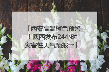 西安高温橙色预警！陕西发布24小时灾害性天气预报→