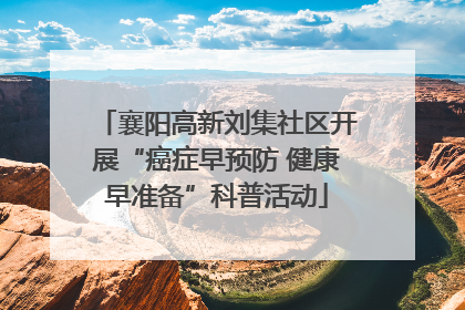 襄阳高新刘集社区开展“癌症早预防 健康早准备”科普活动