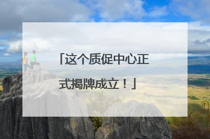 这个质促中心正式揭牌成立！