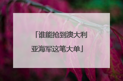 谁能抢到澳大利亚海军这笔大单