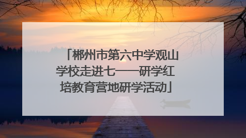 郴州市第六中学观山学校走进七一一研学红培教育营地研学活动