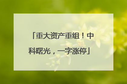 重大资产重组！中科曙光，一字涨停
