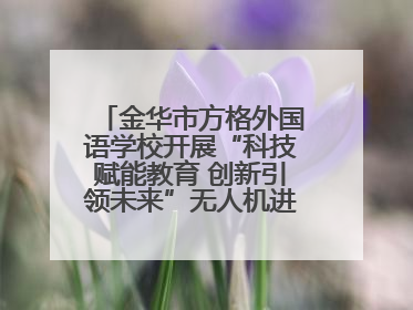 金华市方格外国语学校开展“科技赋能教育 创新引领未来”无人机进校园主题活动