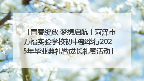 青春绽放 梦想启航丨菏泽市万福实验学校初中部举行2025年毕业典礼暨成长礼赞活动