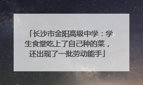 长沙市金阳高级中学：学生食堂吃上了自己种的菜，还出现了一批劳动能手