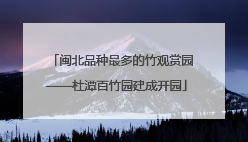 闽北品种最多的竹观赏园——杜潭百竹园建成开园
