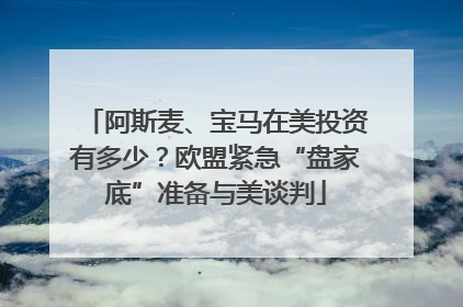 阿斯麦、宝马在美投资有多少？欧盟紧急“盘家底”准备与美谈判
