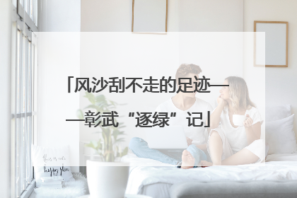 风沙刮不走的足迹——彰武“逐绿”记