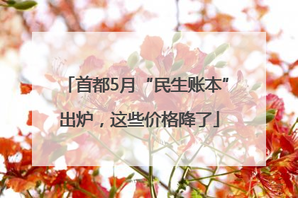 首都5月“民生账本”出炉，这些价格降了