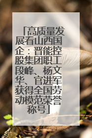 高质量发展看山西国企：晋能控股集团职工段峰、杨文华、官进军获得全国劳动模范荣誉称号