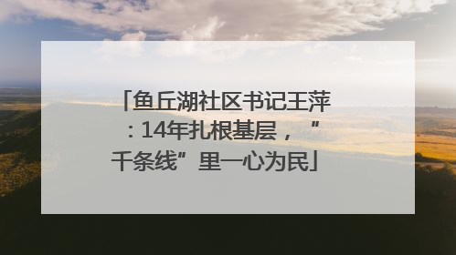 鱼丘湖社区书记王萍：14年扎根基层，“千条线”里一心为民