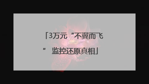3万元“不翼而飞” 监控还原真相