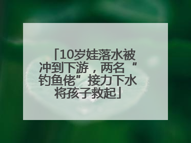 10岁娃落水被冲到下游，两名“钓鱼佬”接力下水将孩子救起