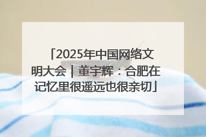 2025年中国网络文明大会｜董宇辉：合肥在记忆里很遥远也很亲切