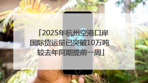 2025年杭州空港口岸国际货运量已突破10万吨 较去年同期提前一周