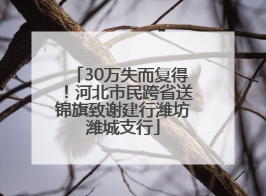 30万失而复得！河北市民跨省送锦旗致谢建行潍坊潍城支行