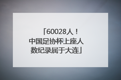 60028人！中国足协杯上座人数纪录属于大连